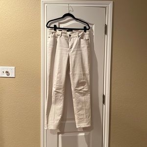Talbots slim ankle 5 pocket jeans in off white color. Size 10